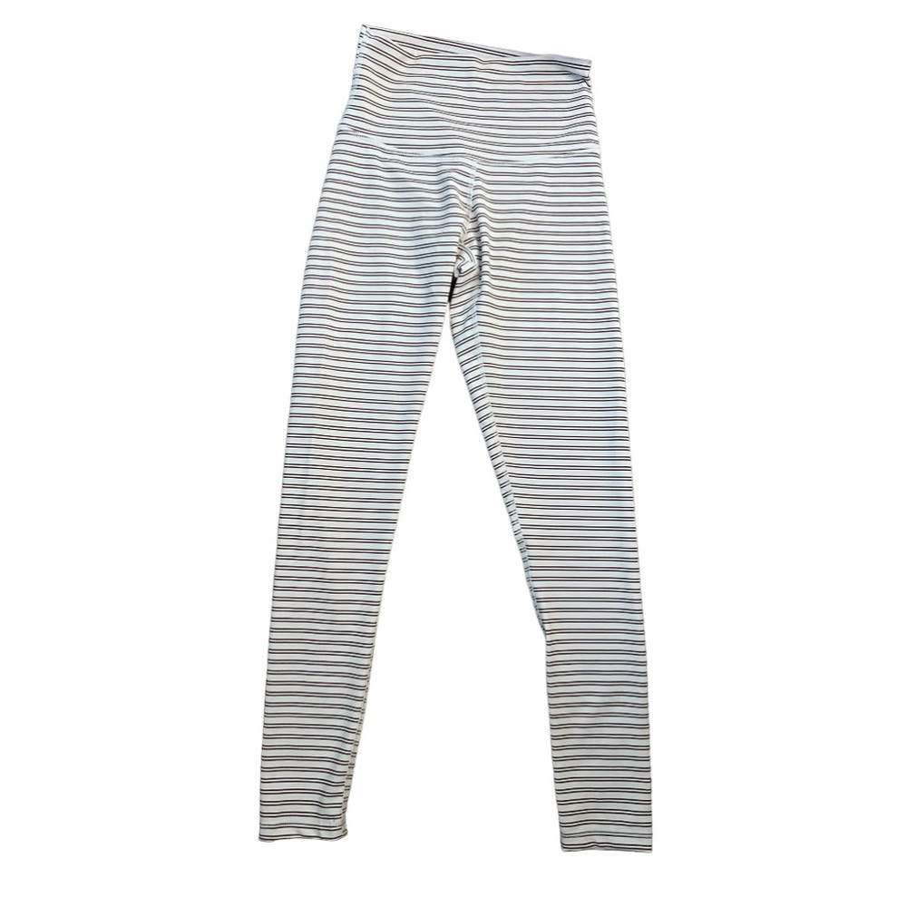 DYI Define Your Inspiration Cream & Brown Striped Leggings Small